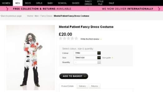 Mental patient costume by Tesco