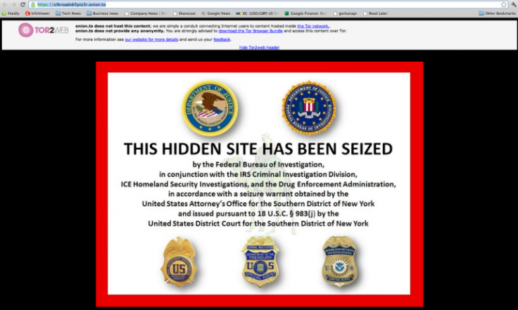 Federal authorities closure notice for the Silk Road Marketplace website.