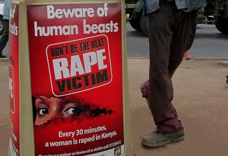 An anti-rape message is seen the Kenyan capital Nairobi (Reuters)