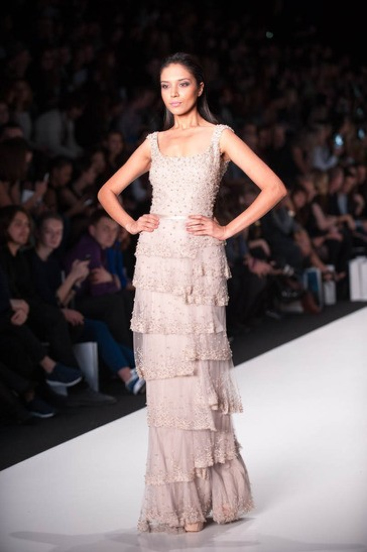 Manasi Moghe, Miss Universe India 2013, walks the runway at the Tony Ward Fashion Show on October 26, 2013 during Mercedes Benz Fashion Week in Moscow, Russia [MissUniverse.com]