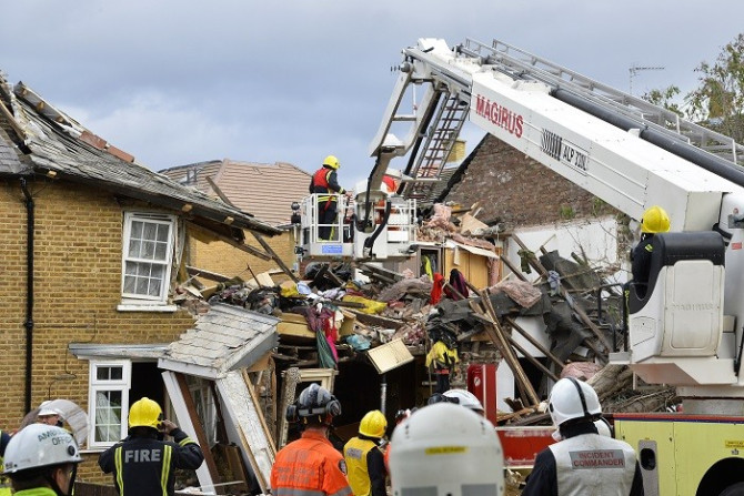 Emergency services work at the scene of a gas explosion at Bath Road in Hounslow, west London (Reuters)