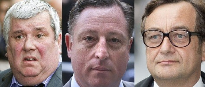 (From Left) Greg Miskik, Neville Thurlbeck and James Weatherup  have all pleaded guilty to phone hacking charges (Reuters)