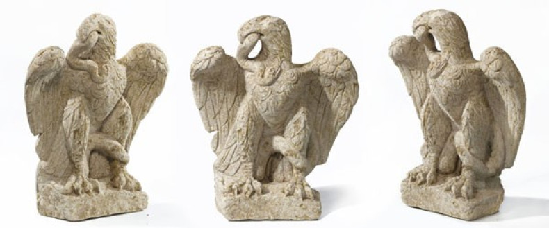 An eagle sculpture dating to Roman period has been found at the development site of a hotel in London. (Photo: Museum of London Archaeology)