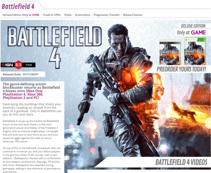 Battlefield 4: UK Release, Price, Pre-orders and System Requirements Revealed [VIDEOS]