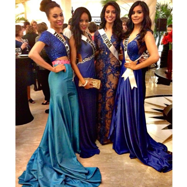 Miss Universe contestants dazzle in blue gowns. (Photo: MIss Universe Organization L.P., LLLP) Miss Universe contestants dazzle in blue gowns. (Photo: MIss Universe Organization L.P., LLLP)