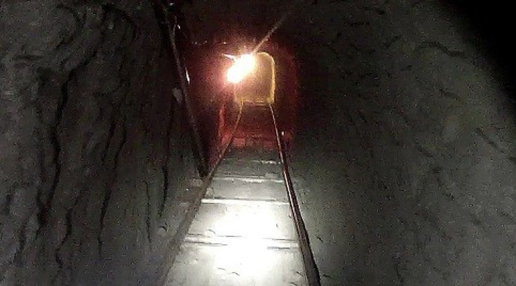 The tunnel, complete with rail line, was described as a 'highly sophisticated' underground passageway (Reuters)