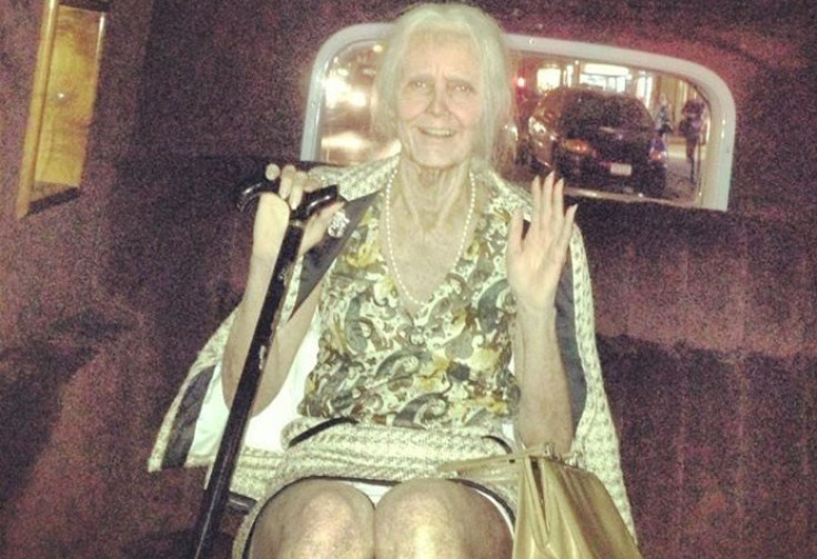 Heidi Klum dressed up as an old lady, for her party at Marquee in New York City.(Facebook)