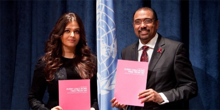 Aishwarya Rai Bachchan and UNAIDS Executive Director Michel Sidibé pictured during the 67th United Nations General Assembly in New York. (Photo: UNAIDS)