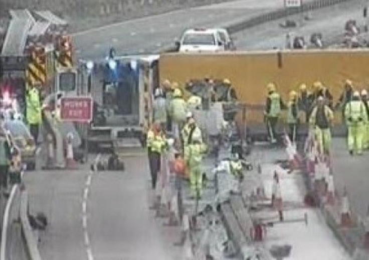 Rescue teams at scene of M25 lorry crash PIC: Highways Agency