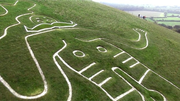 The Cerne Abbas ginat sports a moustache for Movember.