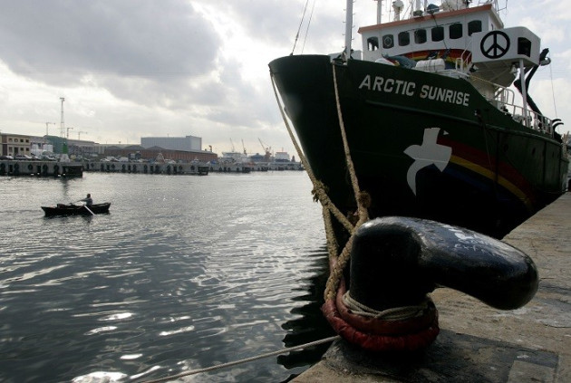 Activists aboard the Arctic Sunrise were arrested by Russian authorities in September Activists aboard the Arctic Sunrise were arrested by Russian authorities in September