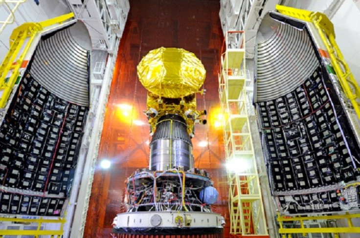 Mars Orbiter Mission Spacecraft attached to the 4th stage of PSLV-C25 and ready for heat shield closure. Picture: Indian Space Research Organisation