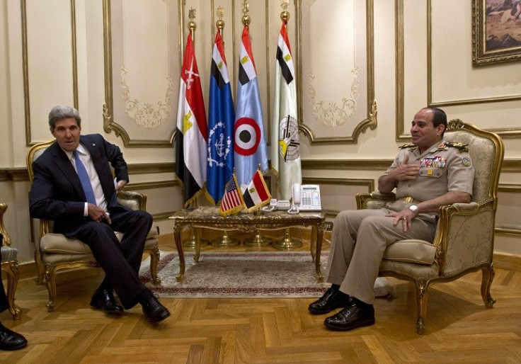 US Secretary of State John Kerry meets Egypt’s defence minister General Abdel Fattah el-Sisi on the first day of a Middle East tour.