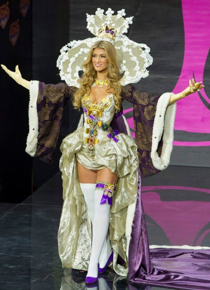 Amy Willerton, Miss Great Britain 2013, models in the national costume contest during the Miss Universe 2013 pageant at Vegas Mall in Moscow. (Photo: Reuters)