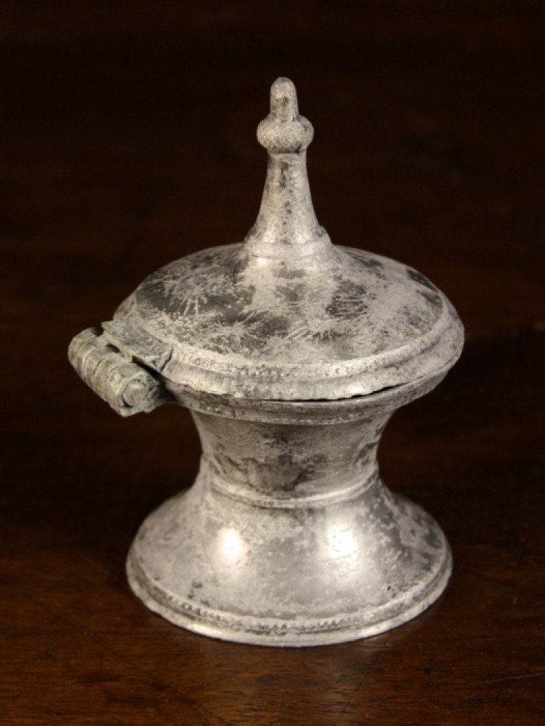 A 16th Century Lidded Pewter Salt