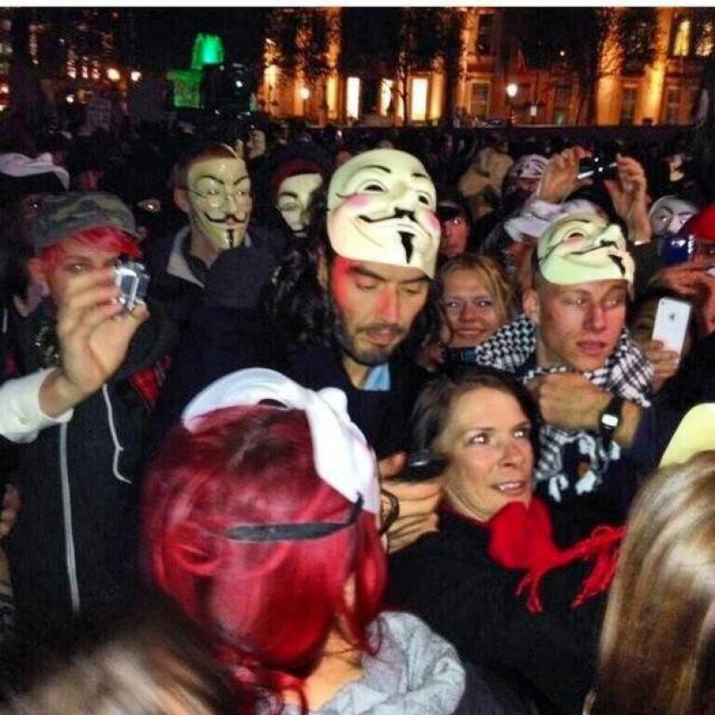 Russell Brand at Anonymous Million Mask March in London