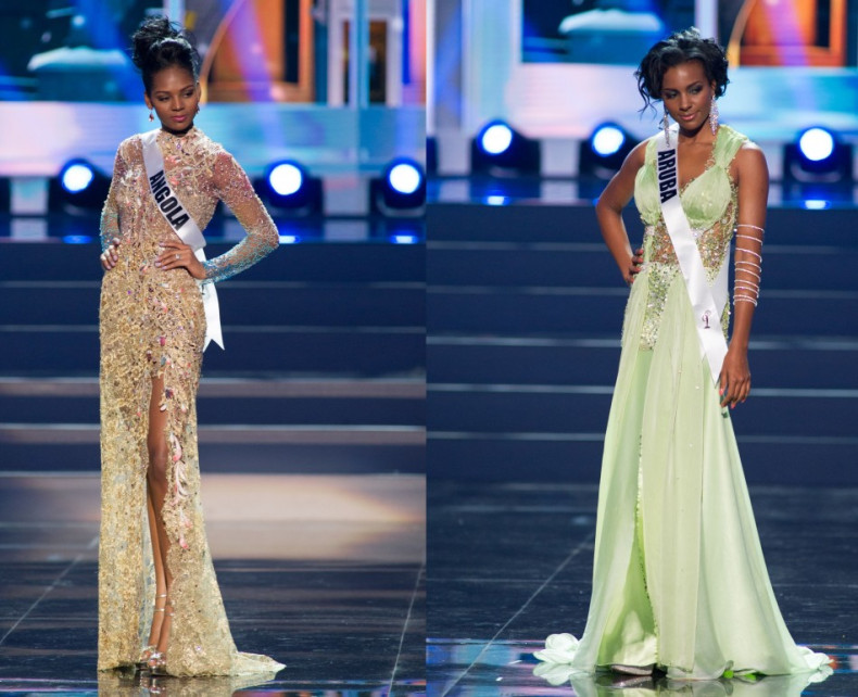 These ladies sport embellished gowns. (Photo: Miss Universe L.P., LLLP)