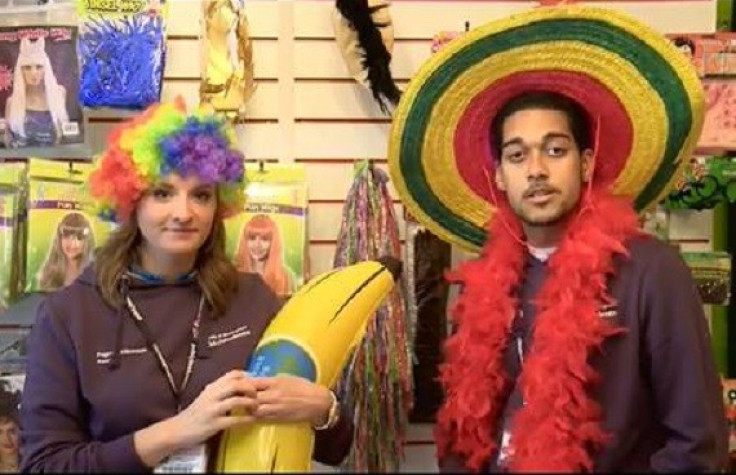 University of Birmingham Guild of Students officer Dave Charles (l) wearing "racist" Mexican headdress