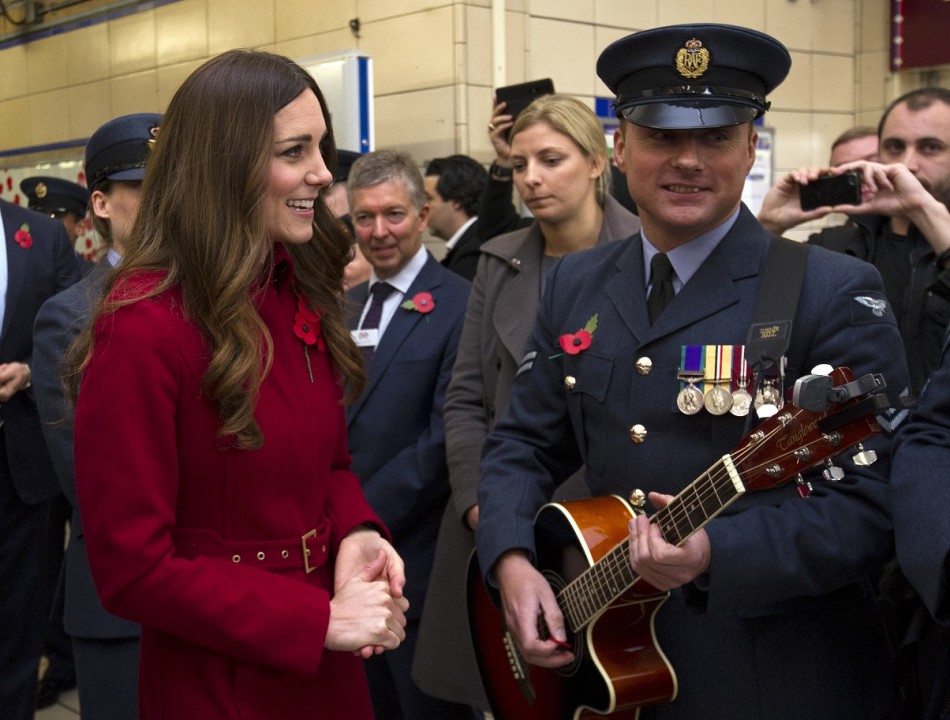 Kate Middleton Rides a Bus and Sells Poppies for Remembrance Day Event