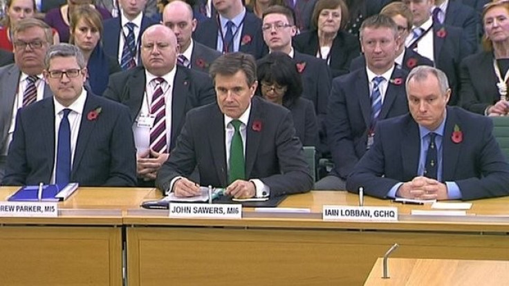 Andrew Parker was being grilled alongside GCHQ director Sir Iain Lobban and MI6 chief Sir John Sawers in an unprecedented public hearing.