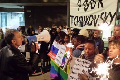 Peter Tatchell LGBT anit-putin protest