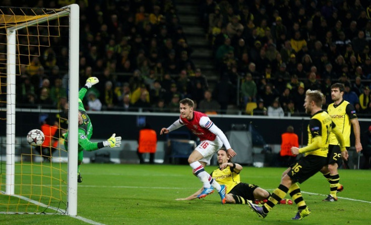 Arsenal's Aaron Ramsey scores