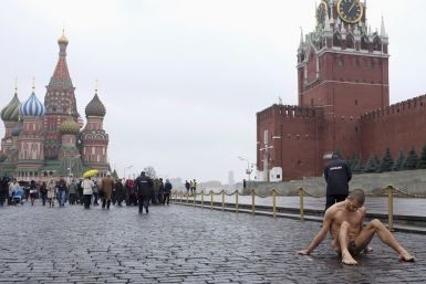 Pytor Pavlensky mounts protest by nailing his genitals to pavement in Red Square PIC: Reuters