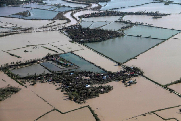 An aerial view shows flooded rice fields after Typhoon Haiyan hit Iloilo Province. (Photo: REUTERS/Erik De Castro) An aerial view shows flooded rice fields after Typhoon Haiyan hit Iloilo Province. (Photo: REUTERS/Erik De Castro)