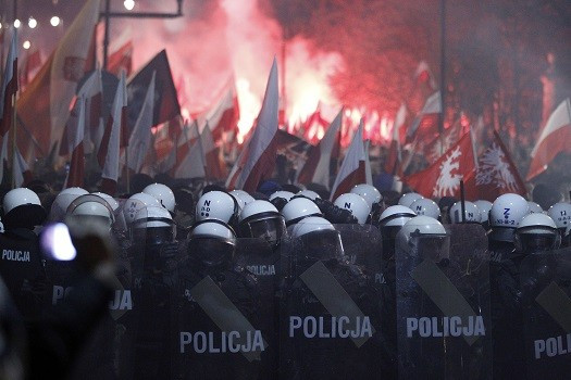 Police fired rubber bullets to try control the riots (Reuters)