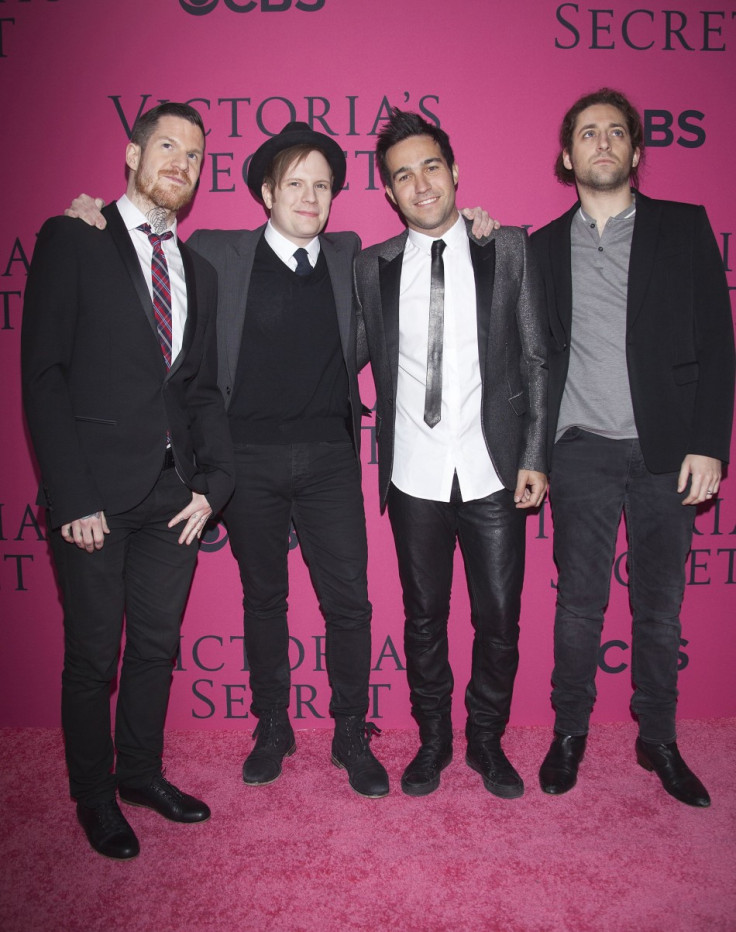 (L-R) Andy Hurley, Patrick Stump, Pete Wentz and Joe Trohman of band "Fall Out Boy" arrive at the Victoria's Secret Fashion Show in New York. (Photo: REUTERS/Carlo Allegri)