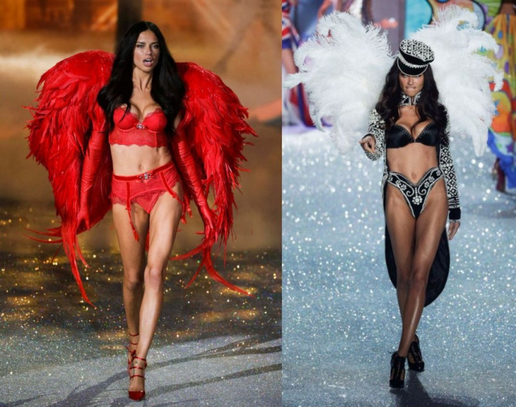 Lima presents two of Victoria's Secret creations. (Photo: REUTERS/Lucas Jackson)