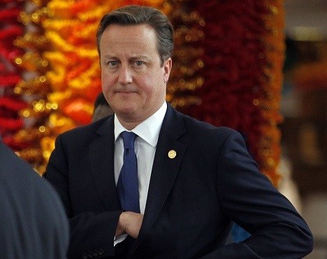 A pensive David Cameron in Colombo
