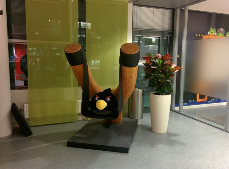 Real life slingshot/chair in Rovio's Helsinki headquarters