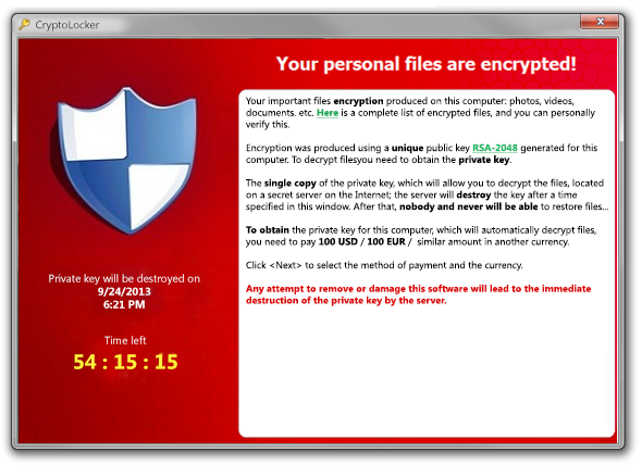 crypto locker ransomware