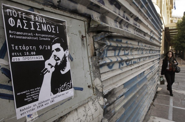 A poster of Pavlos Fyssas, also known by the stage name Killah P, who was killed by a Golden Dawn supporter in September. (Reuters) A poster of Pavlos Fyssas, also known by the stage name Killah P, who was killed by a Golden Dawn supporter in September. (Reuters)