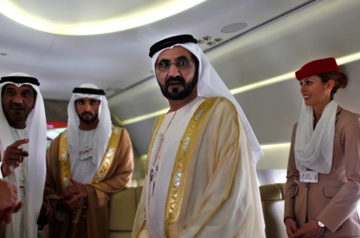 United Arab Emirates' Prime Minister and Ruler of Dubai Sheikh Mohammed bin Rashid al-Maktoum takes a tour inside an Airbus A380 aircraft during the Dubai Airshow (Reuters)