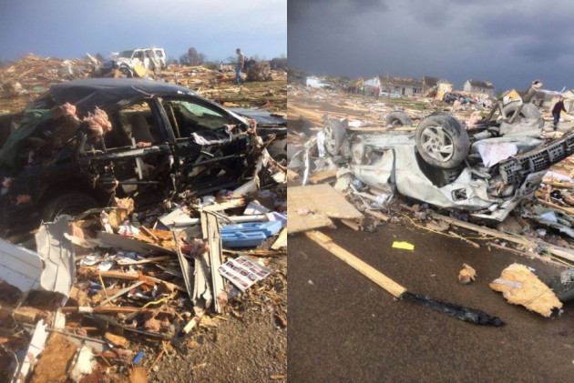 homes and vehicles have been damaged extensively by the tornado that claimed six lives. (Photo: Reuters) homes and vehicles have been damaged extensively by the tornado that claimed six lives. (Photo: Reuters)