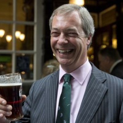 Farage has something to drink to