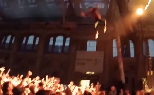 George Watsky was performing at the Alexandra Palace in London  when he dived into the crowd