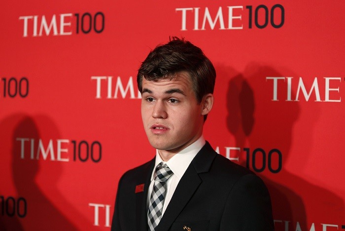 Carlsen arrives for the Time 100 gala celebrating the magazines naming of the 100 most influential people in the world for the past year, in New York, 2013