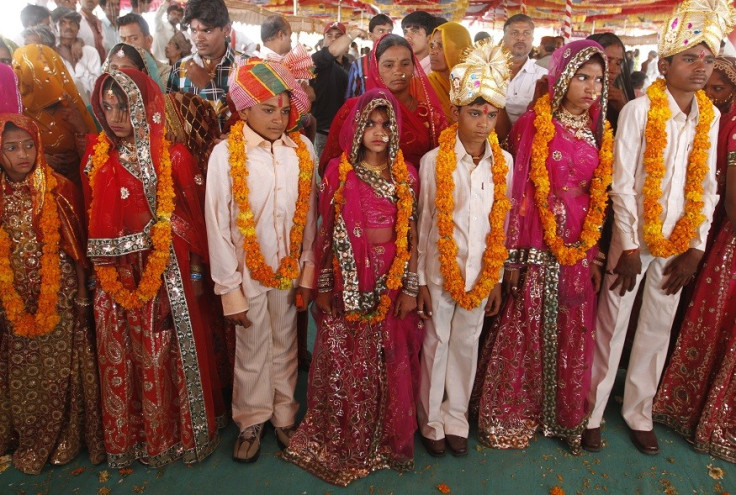 Child brides and grooms in India at their engagement ceremony PIC: Reuters