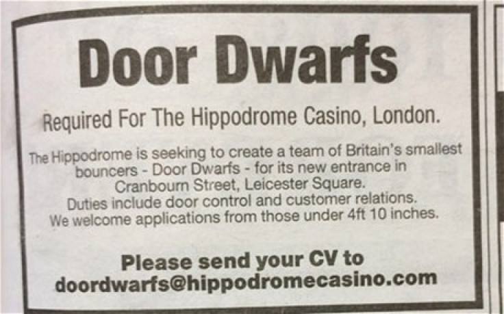 The advert seen in the paper