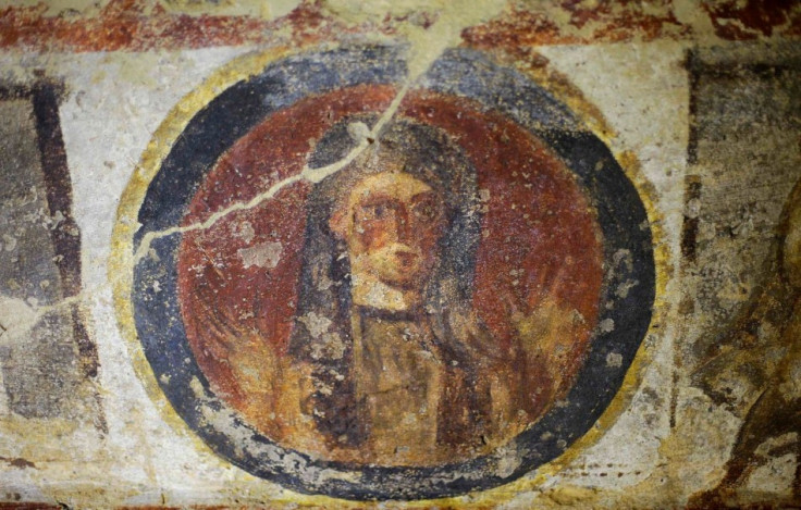 A fresco is pictured inside the catacomb of Priscilla in Rome November 19, 2013. (Photo: REUTERS/Max Rossi)