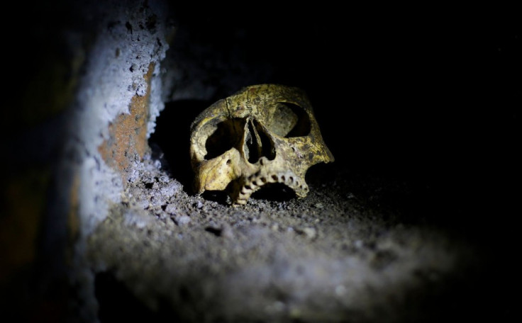 A skull is pictured inside the catacomb of Priscilla, an ancient underground burial places under Rome. (Photo: REUTERS/Max Rossi)