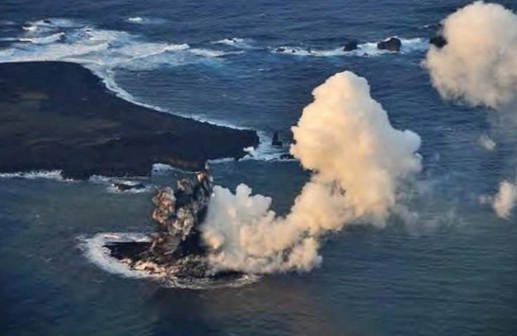 Smoke and ash pours from the sea in Southern Japan PIC: Coastguard