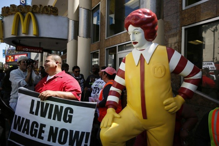 McDonalds staff have staged calling for $15 hourly wages and union representation (Reuters)
