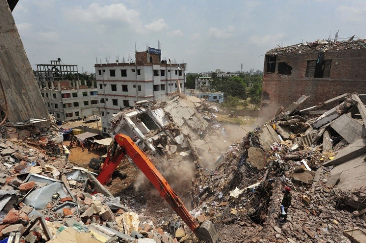 The remaining standing part of the collapsed Rana Plaza building. The disaster resulted in 1,100 garment worker deaths (Photo: Reuters)
