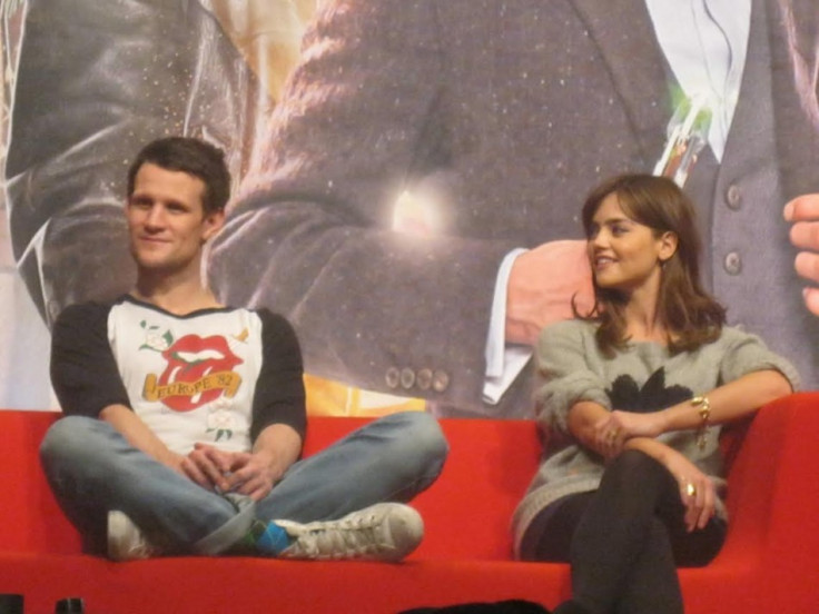 (L-R) Doctor Who's Matt Smith and Jenna Coleman at the Doctor Who 50th Anniversary Celebration in London (Photo: Lianna Brinded, IBTimes UK)