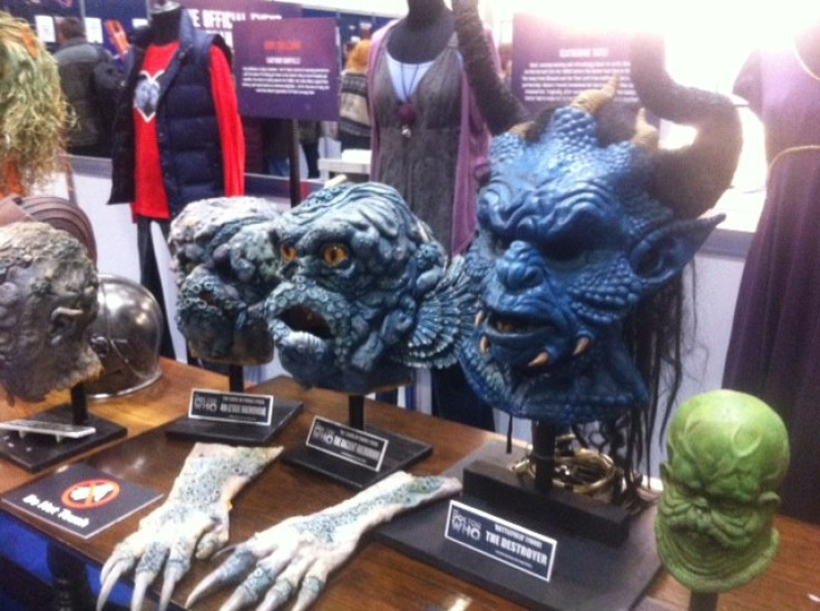 Doctor Who 50th Anniversary Celebration in London showcase props and masks (Photo: Donald Sinclair)