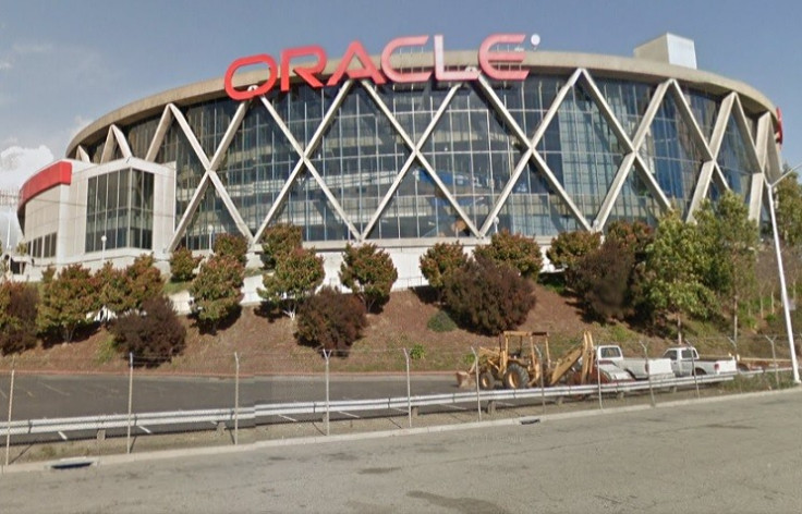 Oakland Coliseum, where veteran saved suicide leap woman PIC: Reuters